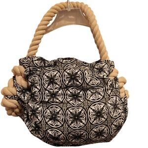 Amici Hobo Black/White Boho Tropical Vacation Bag Purse